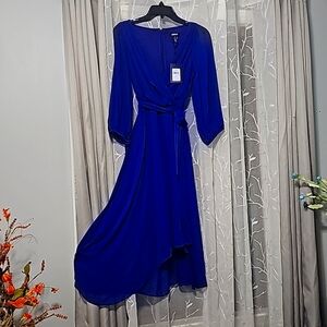 Blue long sleeve dress, casual